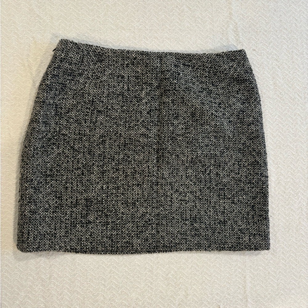 J. Crew Black and White Tweed Mini Skirt
